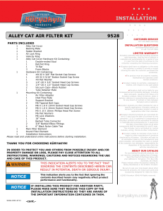ALLEY CAT AIR FILTER KIT 9528
