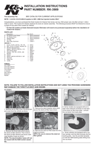 INSTALLATION INSTRUCTIONS PART NUMBER: RK-3909