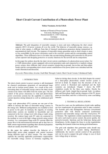 Short Circuit Current Contribution of a Photovoltaic Power Plant