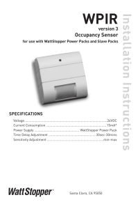 WPIR Occupancy Sensor Installation Instructions