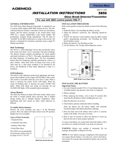 5850 Glass Break Detector - Information Technologies