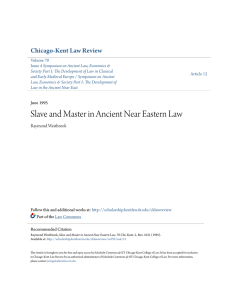 Slave and Master in Ancient Near Eastern Law