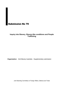 Anti-Slavery Australia – Supplementary