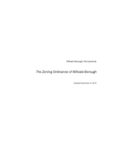 The Zoning Ordinance of Millvale Borough