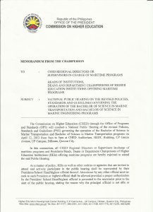 ched memorandum order (cmo) - Commission on Higher Education