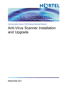 CS 2100 DSN Anti-Virus Scanner Installation and