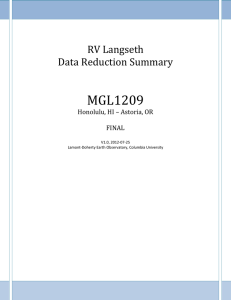 RV Langseth Data Redeuction Summary