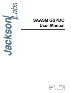 SAASM GSPDO User Manual - Jackson Labs Technologies, Inc.
