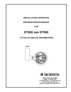 24512-00 - E7000 Two Wire 4-20mA Transmitter IOM Manual