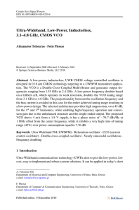 Ultra-Wideband, Low-Power, Inductorless, 3.1–4.8 GHz, CMOS VCO