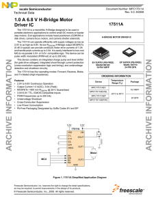 MCP17511A, 1.0A, 6.8V H-Bridge Motor Driver IC
