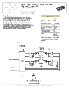 3 AMP Low Voltage H-Bridge Datasheet S17-3A-LV