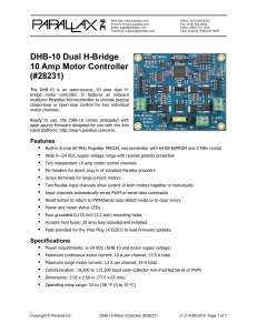 DHB-10 Dual H-Bridge 10 Amp Motor Controller Product Guide