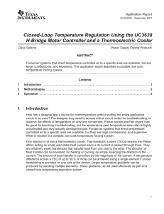 Closed Loop Temperature Regulation Using the UC3638 H