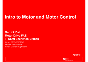 Intro to Motor and Motor Control
