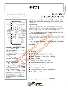 A3971: Dual DMOS Full-Bridge PWM Motor Driver