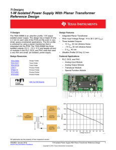 1-W Isolated Power Supply With Planar