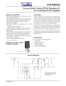 STR-W605xS Current Mode Control PWM Regulator IC For