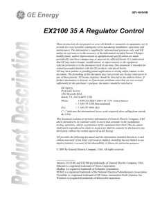 EX2100 35 A Regulator Control