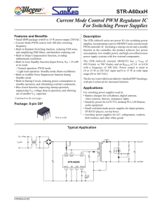 STR-A60xxH Current Mode Control PWM Regulator IC For