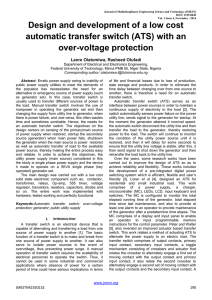 Design and development of a low cost automatic transfer switch