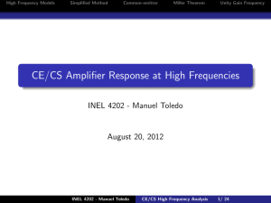 CE/CS Amplifier Response at High Frequencies