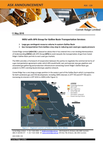 MOU with APA Group for Galilee Basin Transportation Services