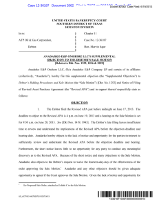 Anadarko / ATP Supplemental Objection