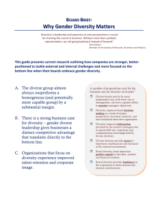 BOARD BRIEF: Why Gender Diversity Matters