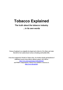 The truth about the tobacco industry …in its own words