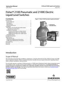 Fisherr 2100 Pneumatic and 2100E Electric Liquid Level Switches