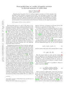 From geodesic flow on a surface of negative curvature to electronic