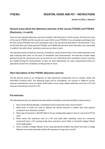 FYSE301 RESISTOR, DIODE AND FET – INSTRUCTIONS