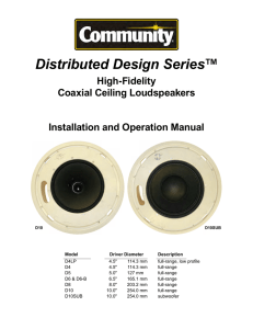 D Series Manual - Community Professional Loudspeakers