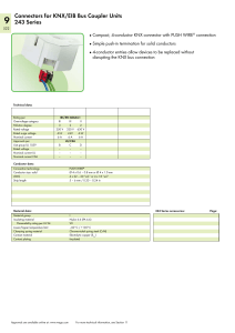 Connectors for KNX/EIB Bus Coupler Units 243 Series