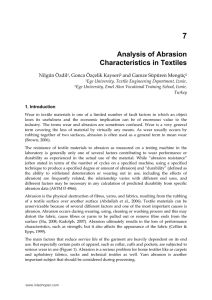 Analysis of Abrasion Characteristics in Textiles