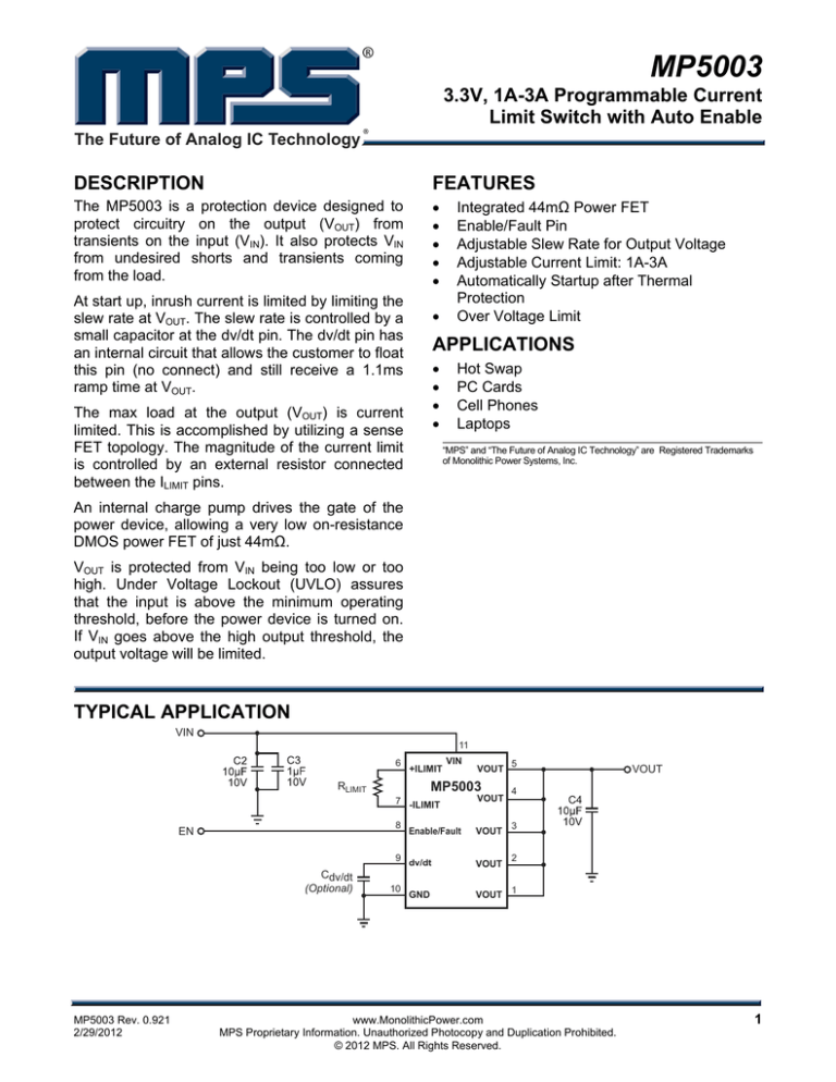 MP5003 - Monolithic Power System