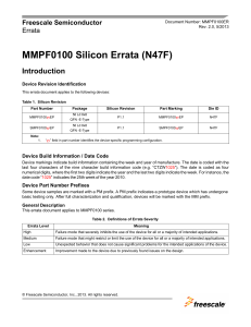 MMPF0100 Silicon Errata (N47F) - Errata