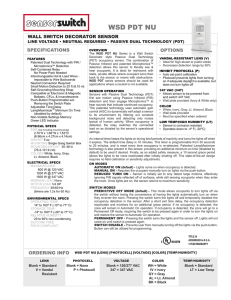 WSD PDT NU Wall Switch Decorator Switch with Neutral Wire