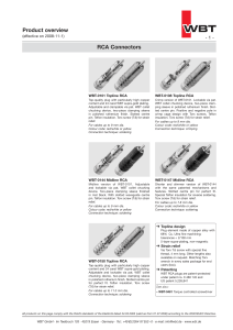 Product overview RCA Connectors