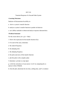 EET 310 Transient Response of a Second Order System
