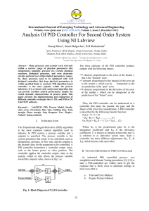 Analysis Of PID Controller For Second Order System Using