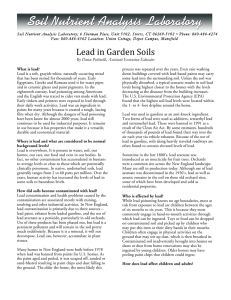 Lead in Garden Soils - Soil Nutrient Analysis Laboratory