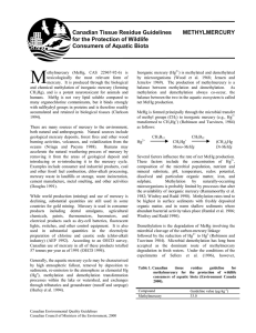 Methylmercury - Canadian Environmental Quality Guidelines