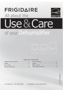 of your Dehumidifier