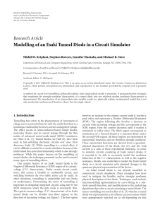 Modelling of an Esaki Tunnel Diode in a Circuit Simulator