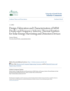 Design, Fabrication and Characterization of MIM Diodes and