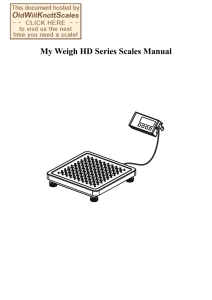 My Weigh HD Series Scales Manual