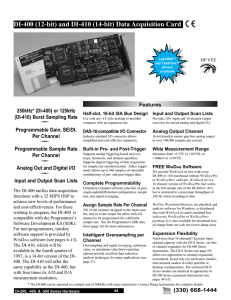 ISA data acquisition card with chart recorder software