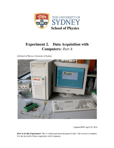 School of Physics Experiment 2. Data Acquisition with Computers